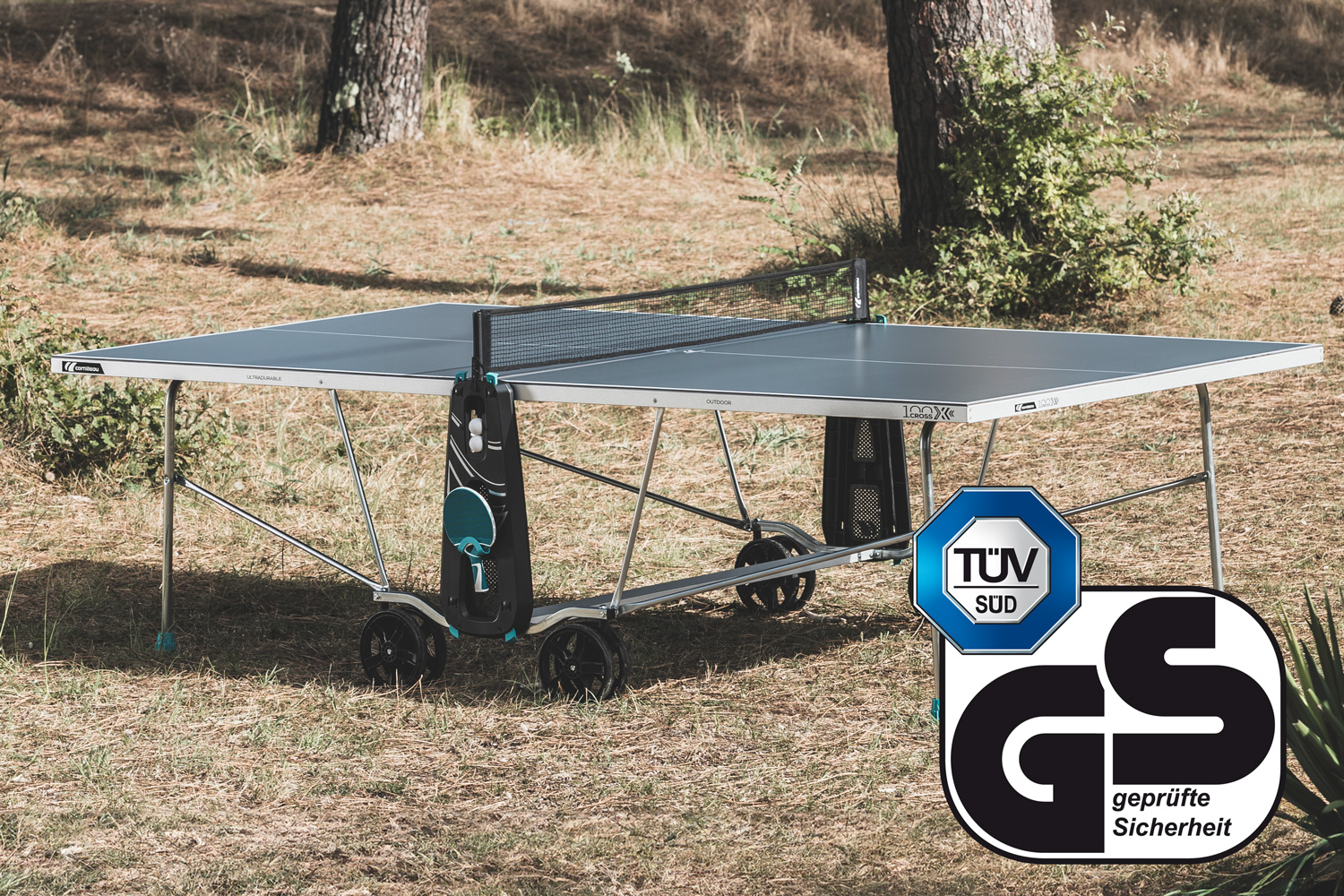 Folded Cornilleau table tennis table